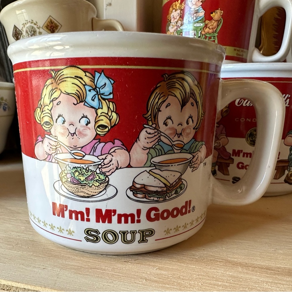 Vintage Campbells Soup Mug - Red and White